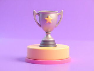 3D trophy icon model Championship game winning concept illustration