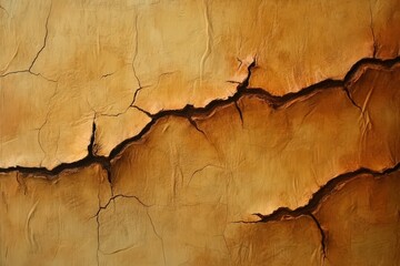 Fototapeta premium Aged, textured surface with deep fissures.