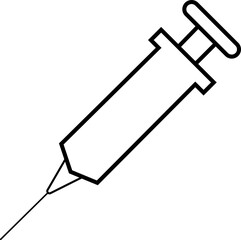 Medical syringe or injection instrument element icon. Premium Vector template designs elements, isolated on transparent background, used to inject vaccine website design, logo, mobile apps design,
