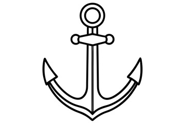 Anchor Line Art Vector Illustration 