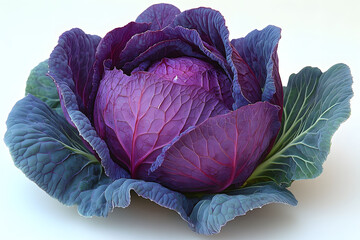 Obraz premium Vibrant Purple Cabbage: Freshness in Organic Vegetable Photography for Food Design