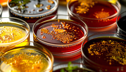 Petri Dishes with Bacterial Growth