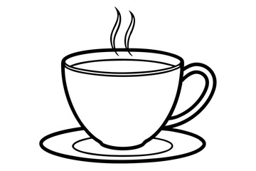 Coffee Cup Line Art Vector Illustration  