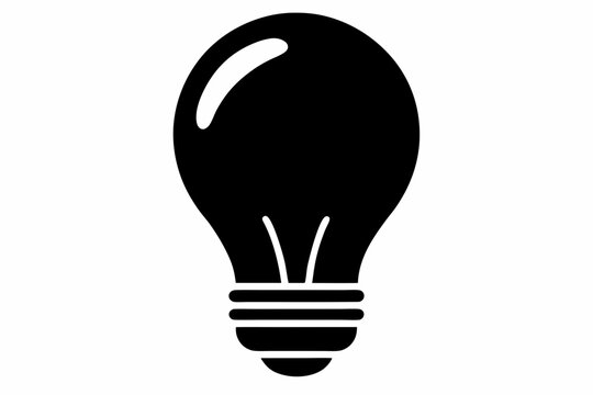 Light Bulb Silhouette Vector Illustration 