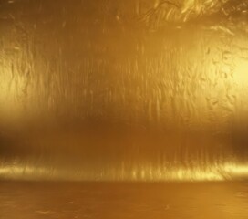 Naklejka premium Deep gold foil backdrop, textured with radiant light play , gold texture, bright
