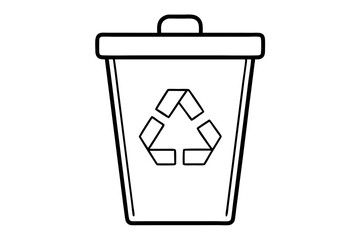 Recycle Bin Line Art Vector Illustration  