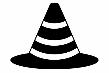 Traffic Cone Silhouette Vector Illustration 