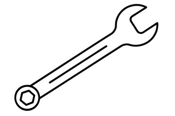 Wrench Line Art Vector Illustration 