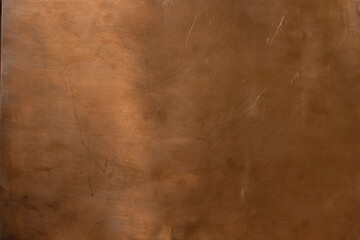 Copper backdrop. Scratched copper surface. Brass or copper background. Left natural lighting. Copy space.