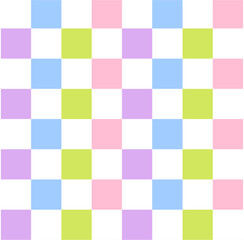 Pastel Checkerboard with Colorful Squares