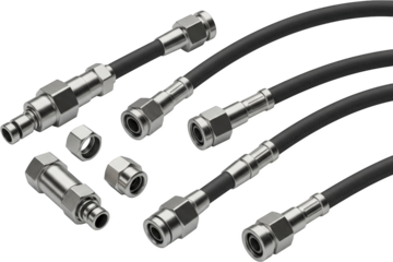 Industrial Black Rubber Hoses with Metal Fittings and Couplings High Quality Hydraulic Components