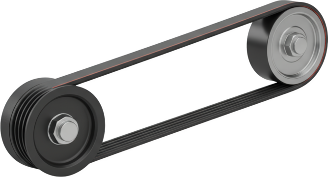 Industrial V Belt Drive System with Pulleys 3D Render Mechanical Power Transmission