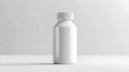 White plastic bottle mockup with cap isolated on a smooth clean backdrop for packaging