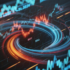 Blurred background focuses attention on the data visualization