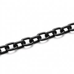 Obraz premium A section of a heavy black metal chain, isolated