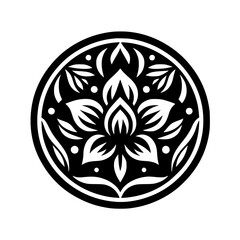 Black and White Mandala: Floral Design for Spirituality