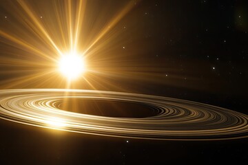 Obraz premium Cosmic ring system, radiant star