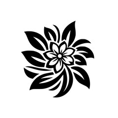 Black & White Floral Vector Design, Minimalist Flower Art