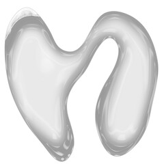 Abstract liquid bubble with a fluid, iridescent surface on a transparent background. Perfect for modern design projects, tech branding. 3D liquid Bubble.