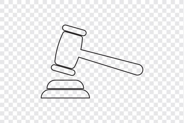 Gavel icon vector. judge gavel sign and symbol. law icon. auction hammer