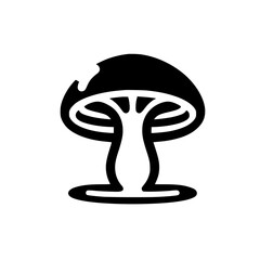 Minimalist Mushroom Logo Design: Black & White Vector Illustration