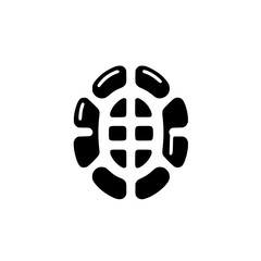 Abstract Geometric Logo: Black & White Organic Grid Shape