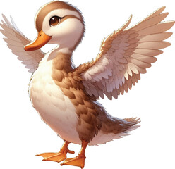 2D cartoon full-body kind of a duck