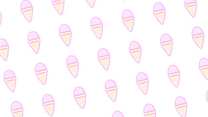 ピクセルアートなストロベリーアイスパターン♪