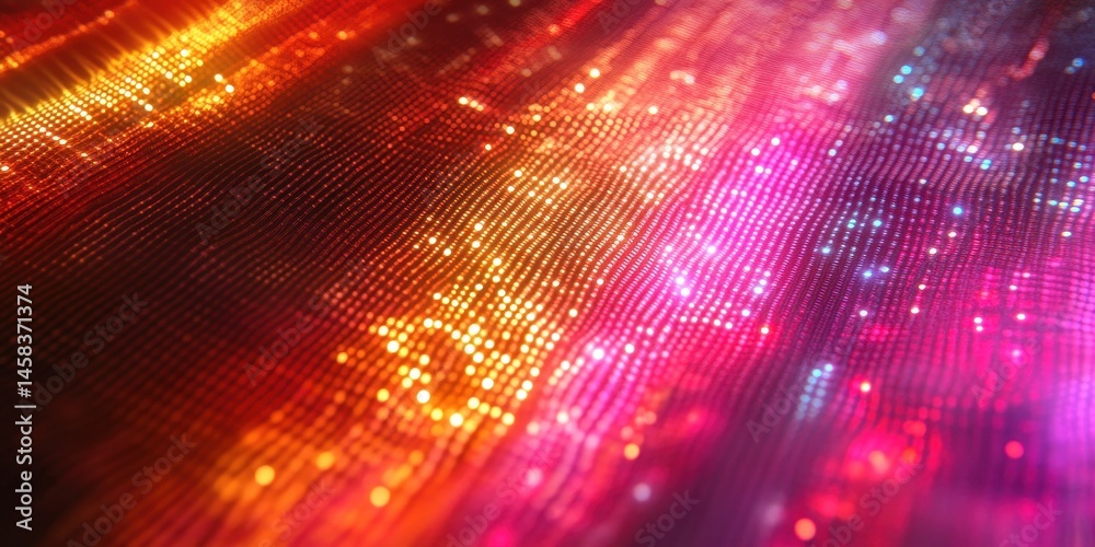 Poster vibrant digital flow: captivating abstract imagery of luminous waves and colorful digital data strea
