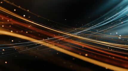 Fototapeta premium Dynamic Light Streaks: Abstract Art in Warm Hues