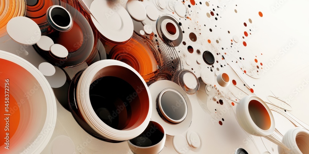 Poster abstract circle composition: a vibrant abstract composition with diverse circles in varying sizes, c