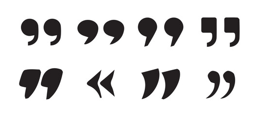 Quote icon set. Quote Icon Object, Quote Icon Picture, Quote Icon Image.quotation marks black isolated vector icon set. Speech mark icons. vector illustration eps 10.
