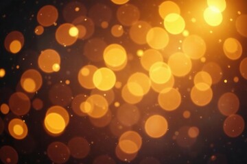 Obraz premium Bright golden bokeh, shimmering orbs, soft dreamy light, festive mood, shimmering, soft