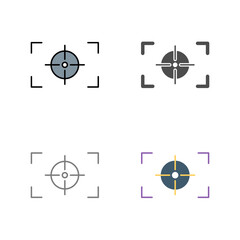 Unique Focus Horizontal Vector Icon