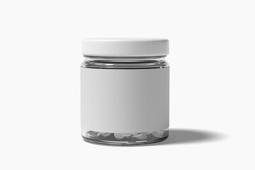 Supplement Jar Bottle Packaging Mockup on white background