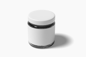 Supplement Jar Bottle Packaging Mockup on white background