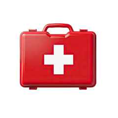Fototapeta premium Red First Aid Kit Emergency Medical Supplies Box Image isolated on transparent background