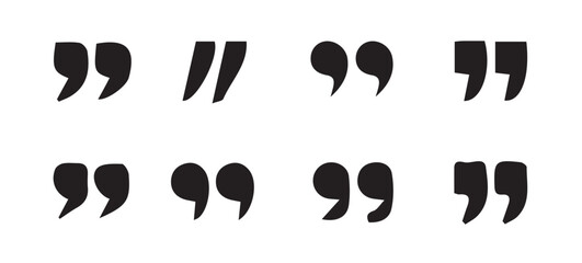 Set of quote mark, quotes icon vector sign design. Black quotes icon. Speech mark symbol.Speech mark. inverted commas symbol. vector illustration eps 10.