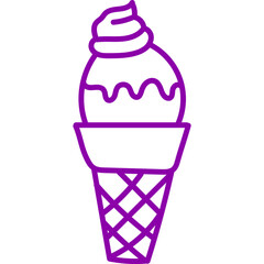 Ice Cream Hand Drawn Line 