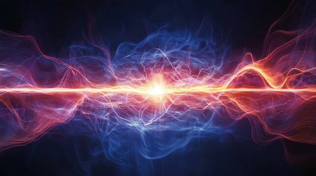 Electric Dynamics: Dynamic illustration showcasing the forces of electricity. A symphony of radiant energy and the intricate dance of electrons.