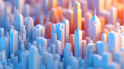 Colored building blocks city building complex model background