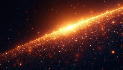 - Glittering burst of gold sparks against deep space, glitter, light, burst