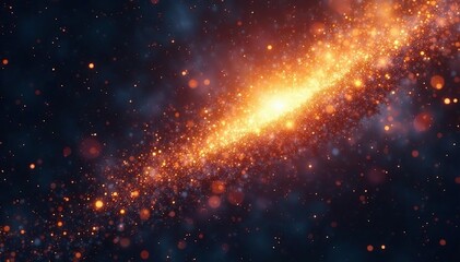 Obraz premium - Glittering burst of gold sparks against deep space, burst, celebration