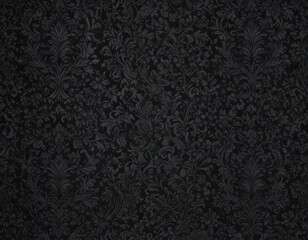 Intricate black damask wallpaper; seamless floral vines, gothic, dark, elegant, pattern, texture, background, vintage, background, shadow