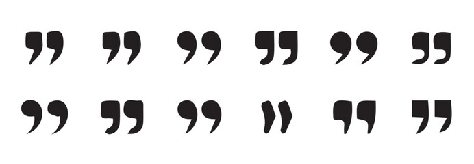 Quotes icon set. Quote marks. isolated on white background.Quotation marks.Black quotes icon collection.Vector quote sign.vector illustration eps 10.
