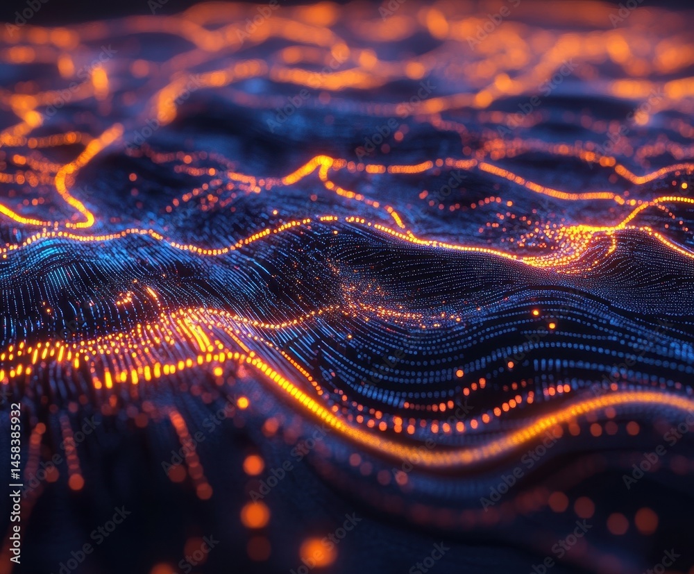 Poster abstract circuitry: a mesmerizing abstract composition depicts intricate electronic circuits with gl