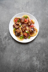 Pork ribs barbecue with lemon