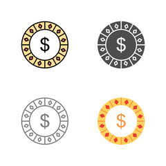 Dollar Chip Vector Icon