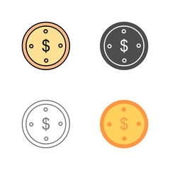 Dollar Coin Vector Icon