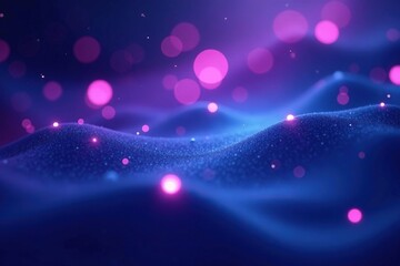 Soft glowing blue purple spots dance Out of focus, serene, calming atmosphere evokes tranquility , abstract, serene, dreamy